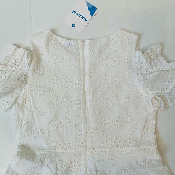 NWT Mayoral Size 18 Blanco Eyelet Dress - Picture 6 of 8